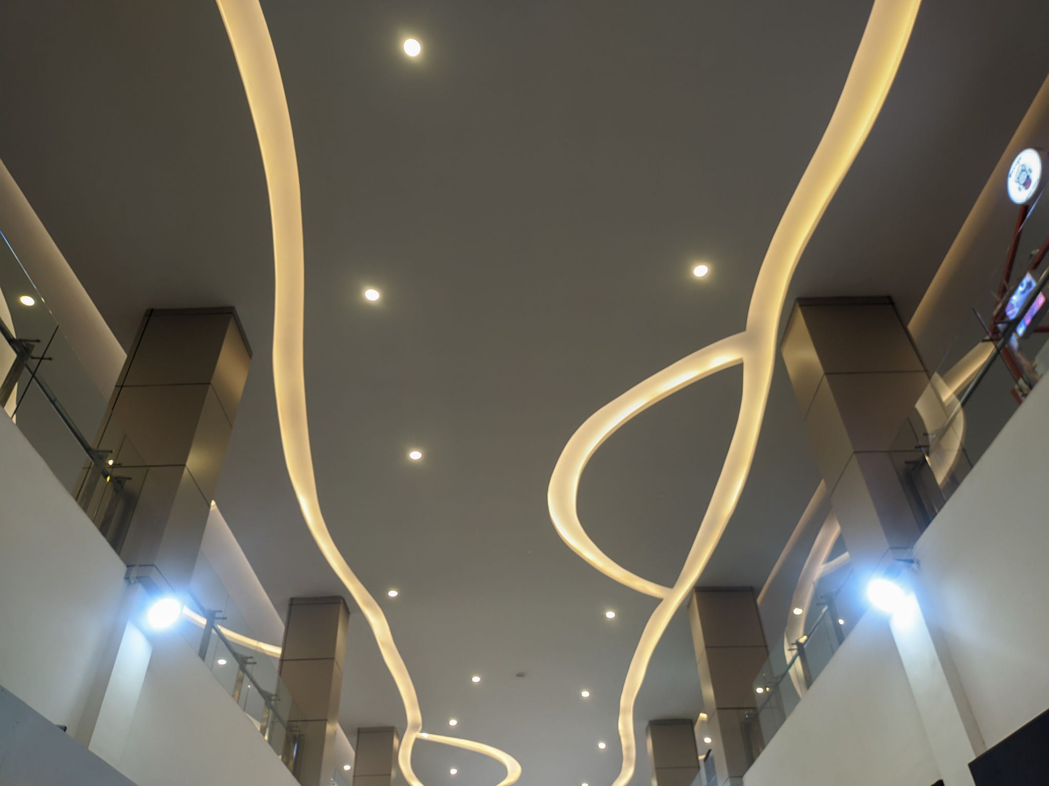 This very nice mall ceiling lamp is bright yellow in color